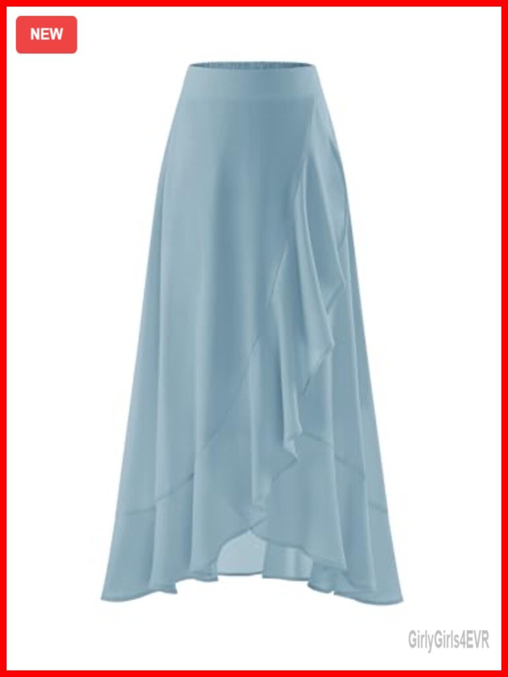 Women Chiffon Tiered Ruffle Long Skirt A-Line Flowy Summer Beach